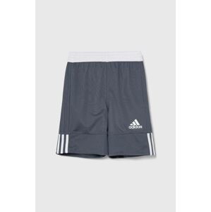 Detské krátke nohavice adidas Originals 3G SPEE REV SHR šedá farba, jednofarebné, nastaviteľný pás DY6624