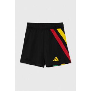 Detské nohavice adidas Performance FORTORE23 SHO Y farba čierna, vzorované, nastaviteľný pás, IK5728