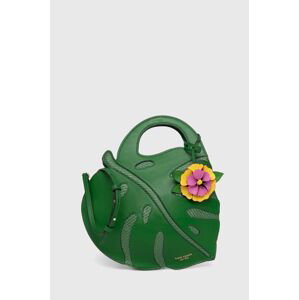 Kožená kabelka Kate Spade zelená farba, KH037