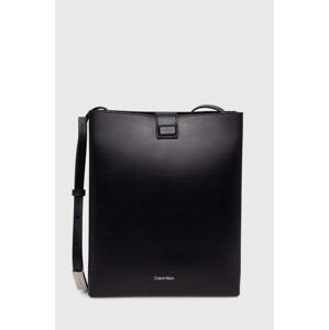 Kožená kabelka Calvin Klein čierna farba, K60K612649