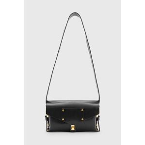 Kožená kabelka AllSaints MIRO SATCHEL čierna farba, W004XA