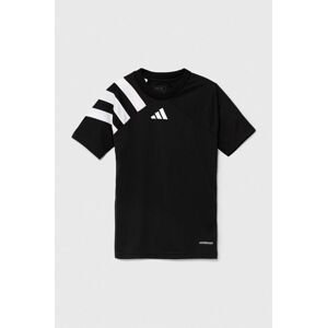 Detské tričko adidas Performance FORTORE23 JSY Y čierna farba, vzorovaný, IK5740
