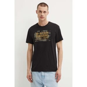 Bavlnené tričko G-Star Raw pánske, čierna farba, s potlačou, D24682-C506