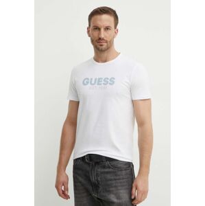 Tričko Guess pánske, biela farba, s potlačou, M4YI30 J1314