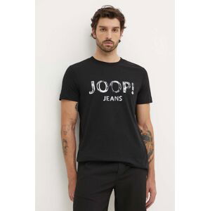 Bavlnené tričko Joop! pánske, čierna farba, s potlačou, 30042354