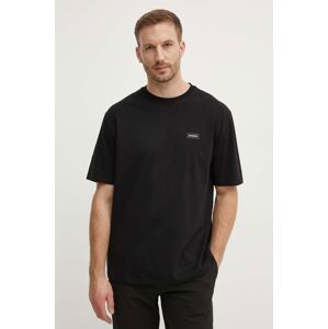 Bavlnené tričko Karl Lagerfeld pánske, čierna farba, jednofarebné, 245M2110