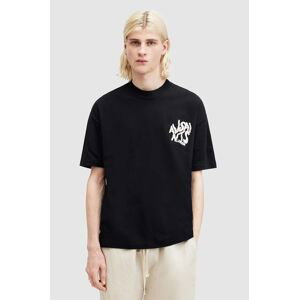Bavlnené tričko AllSaints ORLANDO SS pánsky, čierna farba, s potlačou, M022PA
