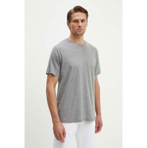 Bavlnené tričko American Vintage pánske, šedá farba, melanžové, MVUP02AH24