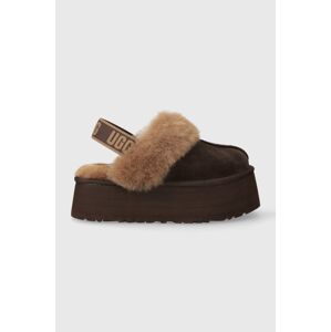 Semišové papuče UGG W FUNKETTE hnedá farba, 1113474 BCDR