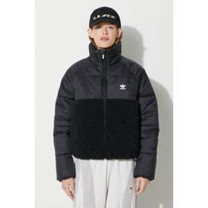 Bunda adidas Originals Polar Jacket dámska, čierna farba, zimná, IS5257