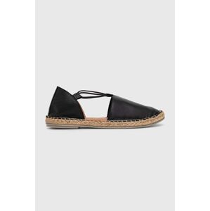 Kožené espadrilky Answear Lab čierna farba