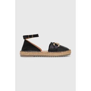 Kožené espadrilky Answear Lab čierna farba