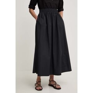 Bavlnená sukňa Answear Lab čierna farba, maxi, áčkový strih