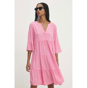 Šaty Answear Lab ružová farba, mini, rovný strih