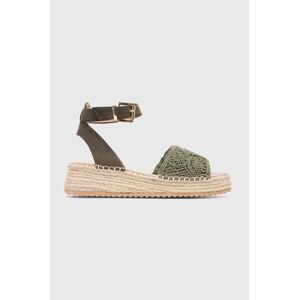 Espadrilky Answear Lab zelená farba, na platforme