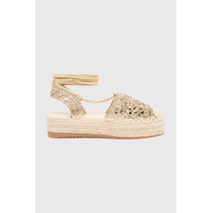 Espadrilky Answear Lab dámske, zlatá farba, na platforme