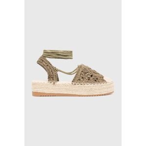 Espadrilky Answear Lab dámske, zelená farba, na platforme