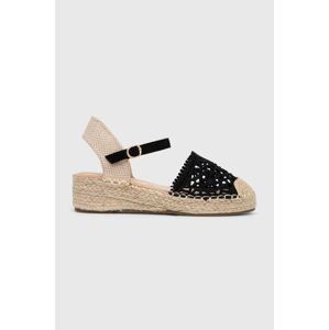 Espadrilky Answear Lab čierna farba, na kline