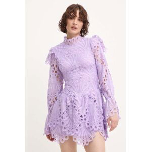 Bavlnené šaty Answear Lab fialová farba, mini, priliehavá