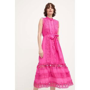 Šaty Answear Lab ružová farba, maxi, áčkový strih