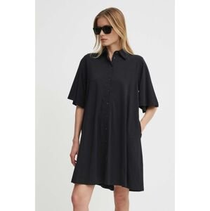 Bavlnené šaty Bomboogie čierna farba, mini, oversize, AW8488TJOR4