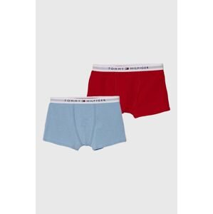 Detské bavlnené boxerky Tommy Hilfiger 2-pak červená farba