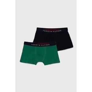 Detské bavlnené boxerky Tommy Hilfiger 2-pak zelená farba