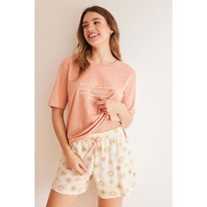 Bavlnené pyžamo women'secret WEEKLY SUNSHINE ružová farba, bavlnená, 3597371