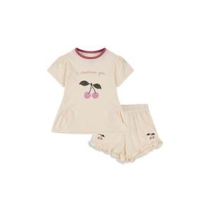 Detské bavlnené pyžamo Konges Sløjd ružová farba, s potlačou