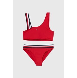Dvojdielne detské plavky Tommy Hilfiger červená farba