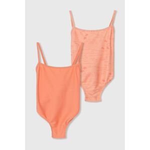 Jednodielne detské plavky zippy 2-pak oranžová farba