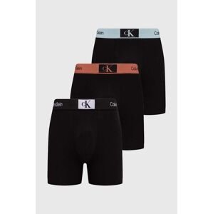 Boxerky Calvin Klein Underwear 3-pak pánske, čierna farba, 000NB3529A