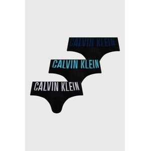 Slipy Calvin Klein Underwear 3-pak pánske, čierna farba, 000NB3607A