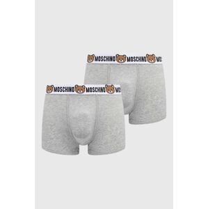 Boxerky Moschino Underwear 2-pak pánske, šedá farba, 13874402