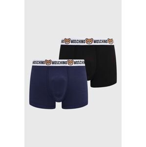 Boxerky Moschino Underwear 2-pak pánske, tmavomodrá farba, 13874402
