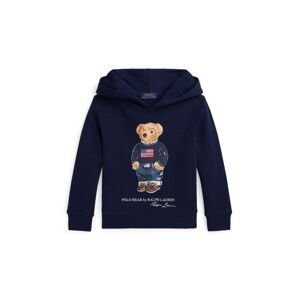 Mikina Polo Ralph Lauren tmavomodrá farba, s kapucňou, s potlačou, 322920645003