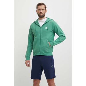 Mikina adidas Originals pánska, zelená farba, s kapucňou, jednofarebná, IR7841