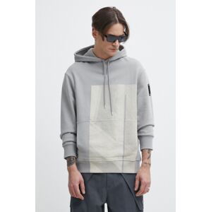 Bavlnená mikina A-COLD-WALL* Strand Hoodie pánska, šedá farba, s kapucňou, s potlačou, ACWMW186