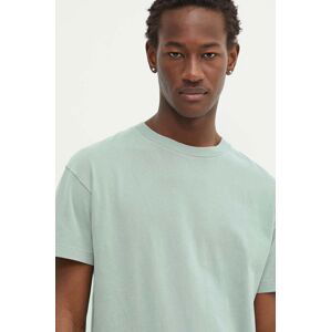 Bavlnené tričko Abercrombie & Fitch pánsky, zelená farba, jednofarebný