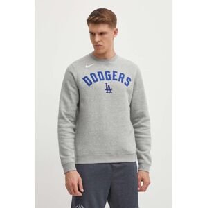 Mikina Nike Los Angeles Dodgers pánska, šedá farba, melanžová