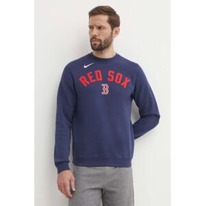 Mikina Nike Boston Red Sox pánska, tmavomodrá farba, s nášivkou