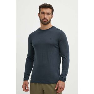 Športové tričko s dlhým rukávom Fjallraven Abisko Wool tmavomodrá farba, jednofarebný, F87194