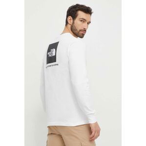 Bavlnené tričko s dlhým rukávom The North Face M L/S Redbox Tee béžová farba, s potlačou, NF0A87NNFN41