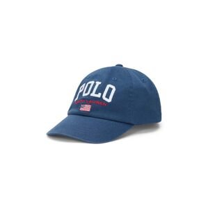 Detská bavlnená šiltovka Polo Ralph Lauren tmavomodrá farba, s nášivkou, 322940810001