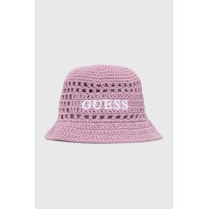 Detský bavlnený klobúk Guess ružová farba, bavlnený