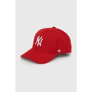Detská baseballová čiapka 47brand MLB New York Yankees červená farba, s nášivkou, BMVP17WBV