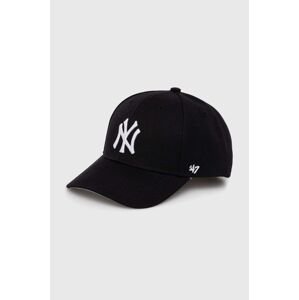 Detská baseballová čiapka 47brand MLB New York Yankees čierna farba, s nášivkou, BMVP17WBV