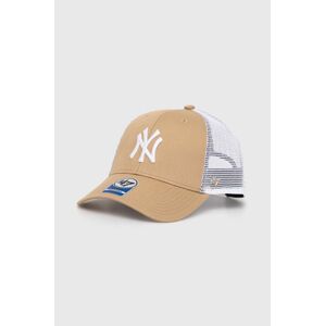 Detská baseballová čiapka 47 brand MLB New York Yankees Branson béžová farba, s nášivkou, BBRANS17CTP