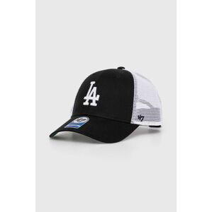 Detská baseballová čiapka 47 brand MLB Los Angeles Dodgers Branson čierna farba, s nášivkou, BBRANS12CTP