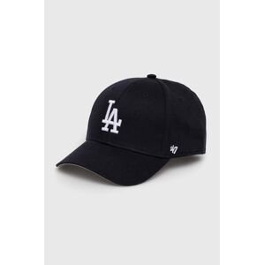 Detská bavlnená šiltovka 47brand MLB Los Angeles Dodgers Raised Basic tmavomodrá farba, s nášivkou, BRAC12CTP